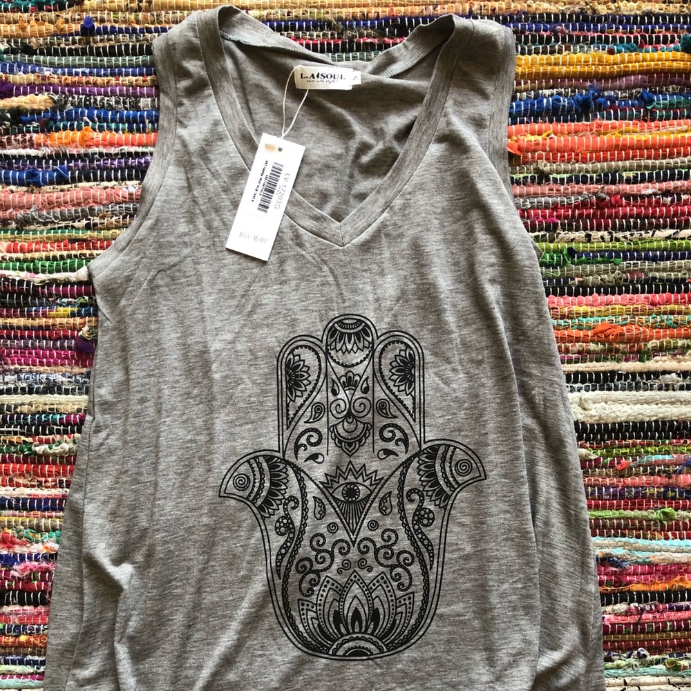 L.A SOUL grey yoga tank